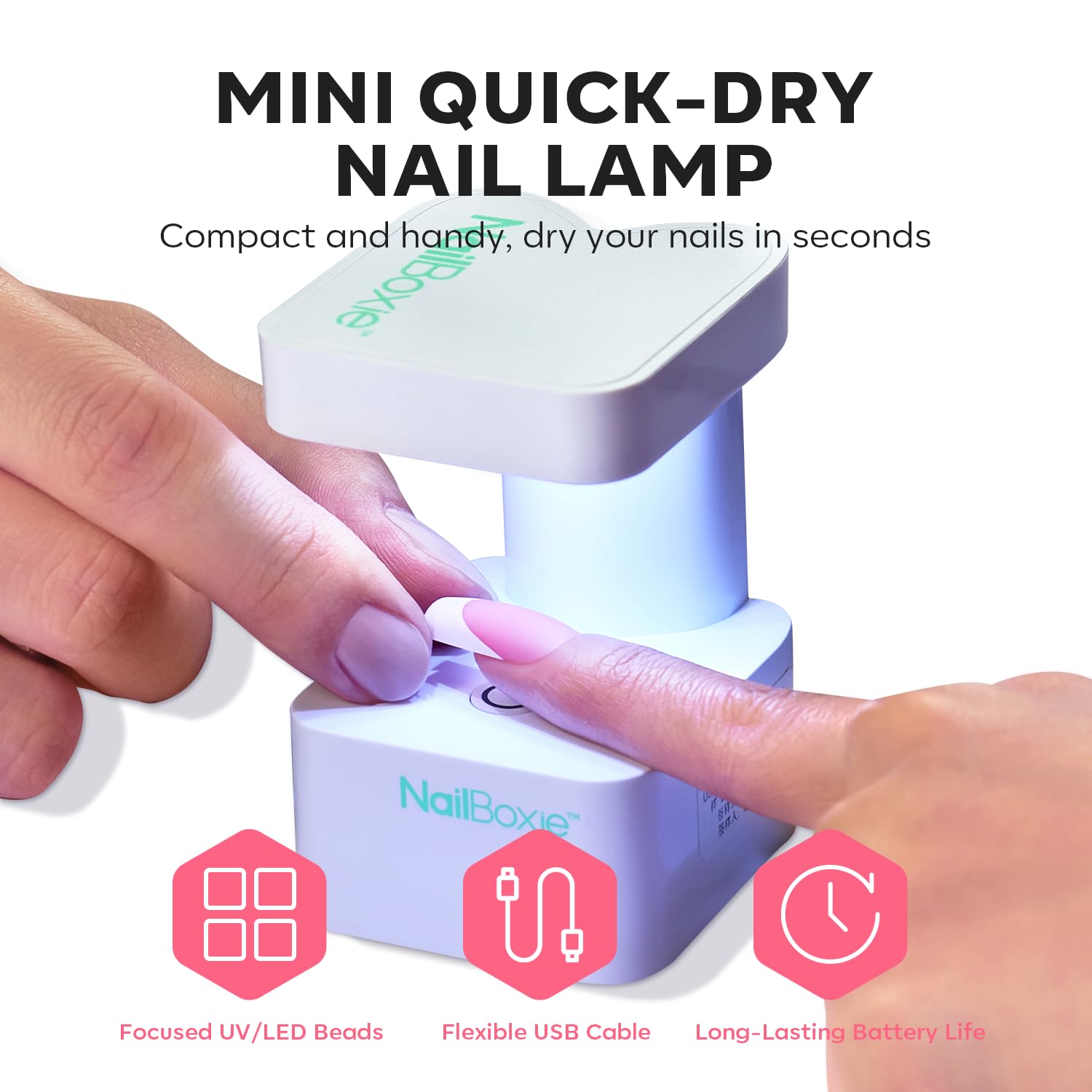 Modelones Press On Nails Kit with Top Coat Nail Glue for Nail Tips Builder Nail Gel 160 PCS Short Brown Square French Tip Press on Nails with LED Light for Easy DIY Nail Art